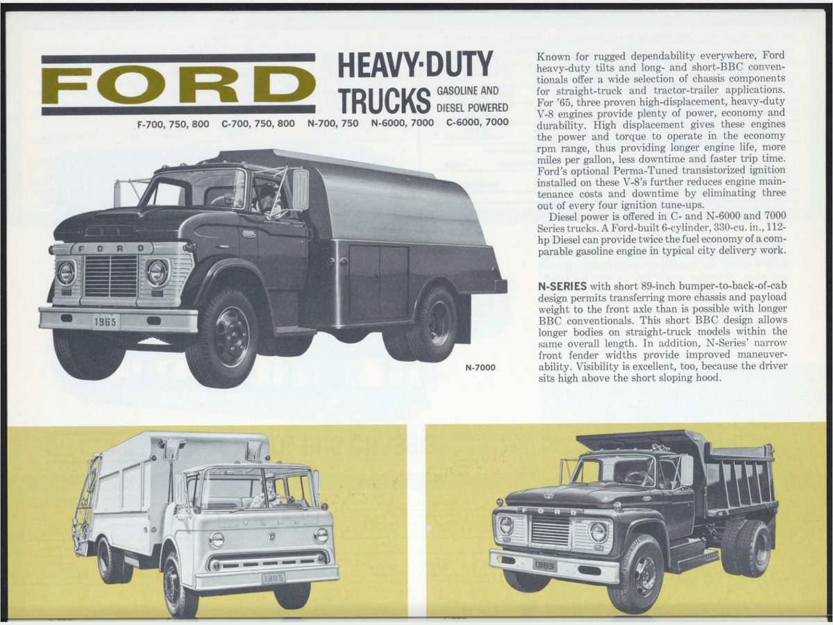 1965 Ford Trucks Full Line Catalog Brochure Page 10 0065-0030 — 18×24 proportions