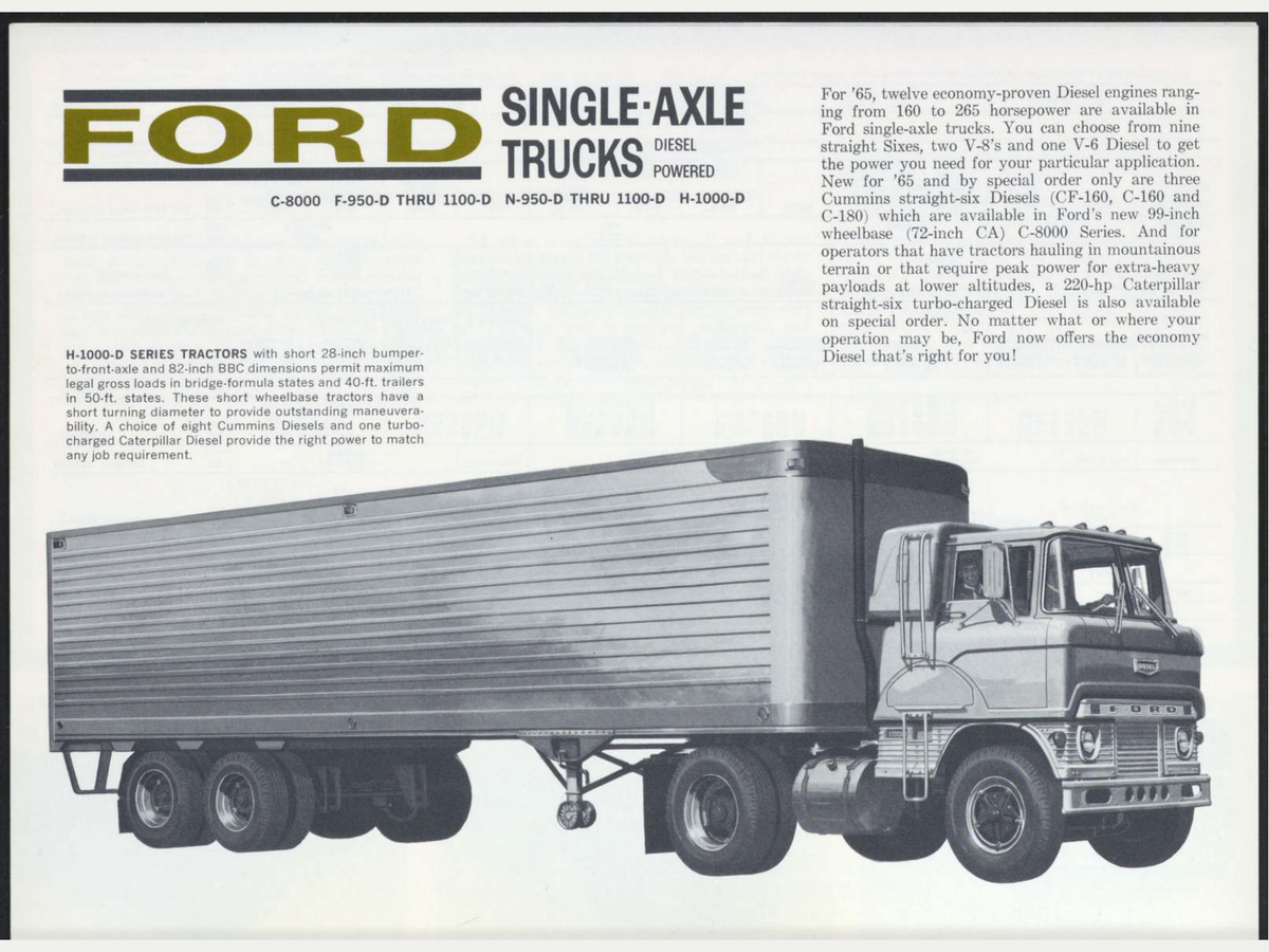 1965 Ford Trucks Full Line Catalog Brochure Page 14 0065-0032 — 18×24 proportions