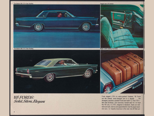 1965 Ford Car Lineup Brochure Page 4 0065-0036 — 18×24 proportions