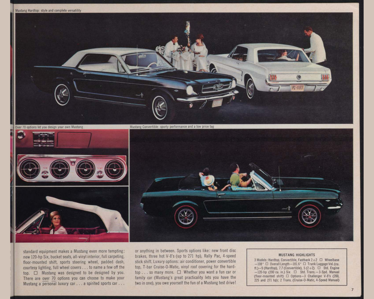 1965 Ford Car Lineup Brochure Page 7 0065-0039 — 16×20 proportions