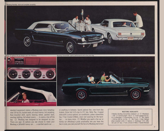 1965 Ford Car Lineup Brochure Page 7 0065-0039 — 16×20 proportions