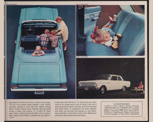 1965 Ford Car Lineup Brochure Page 11 0065-0043 — 16×20 proportions