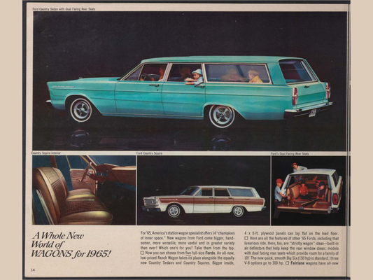 1965 Ford Car Lineup Brochure Page 14 0065-0045 — 18×24 proportions