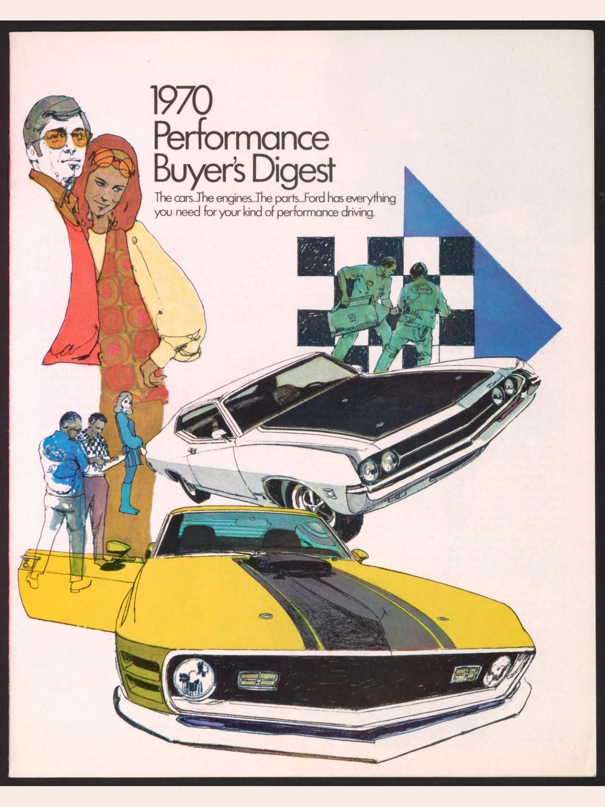 1970 Ford Performance Buyer'S Digest Mustang Cobra Boss 302 Sales Brochure Page 1 0070-0000 — 18×24 proportions