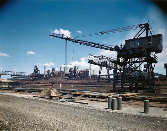 1951 Rouge boat slip blast furnaces in back ground neg C369 001 0144-0511