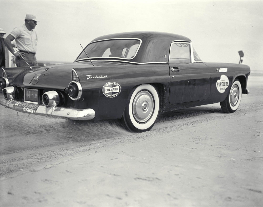 1956 NASCAR Daytona Beach Speed Week Florida A privately entered 1955 Thunderbird starting a speed run CD 1098 3282 4909 9 0144-0709