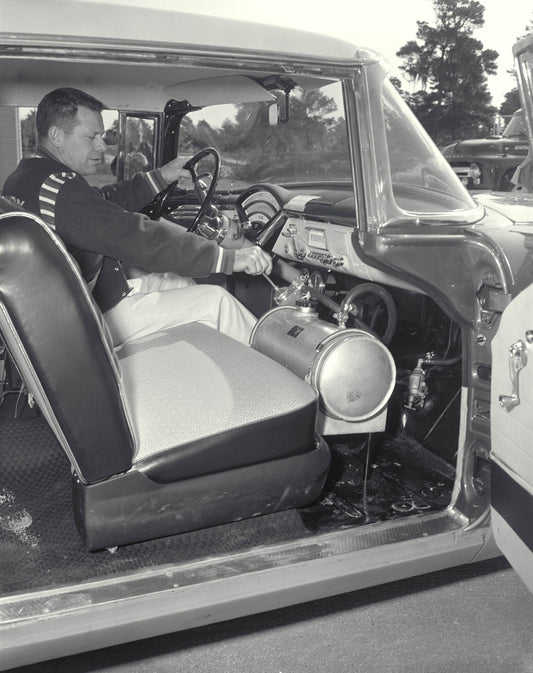 1956 NASCAR Daytona Beach Speed Weeks Florida Driver and Mechanic for Bill Stroppe Racing in Thumper CD 1098 3282 4909 16 0144-0712