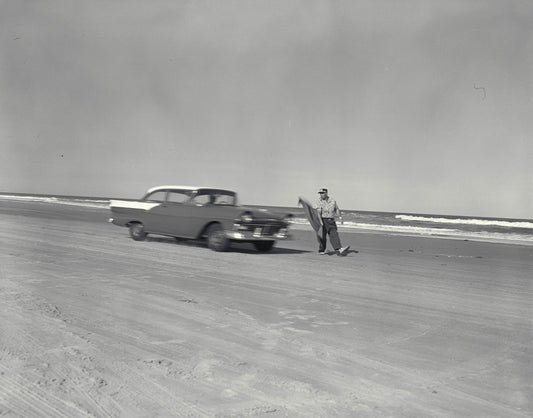 1957 NASCAR Daytona Beach Speed Weeks Florida 1957 Ford Customs making speed runs on the beach CD 1098 3282 4910 2 0144-0762