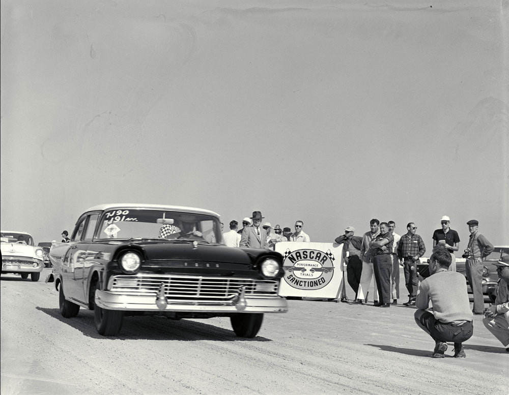 1957 NASCAR Daytona Beach Speed Weeks Florida 1957 Ford Fairlane 500's making speed runs on the beach CD 1098 3282 4910 10 0144-0763