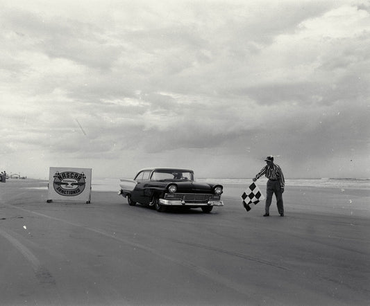 1957 NASCAR Daytona Beach Speed Weeks Florida 1957 Ford Fairlane 500's making speed runs on the beach CD 1098 3282 4910 17 0144-0766