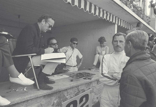 1967 Belgium Grand Prix Spa Francochamps Colin Chapman with stopwatch and chart CD 0554 3252 2922 24 0144-0985