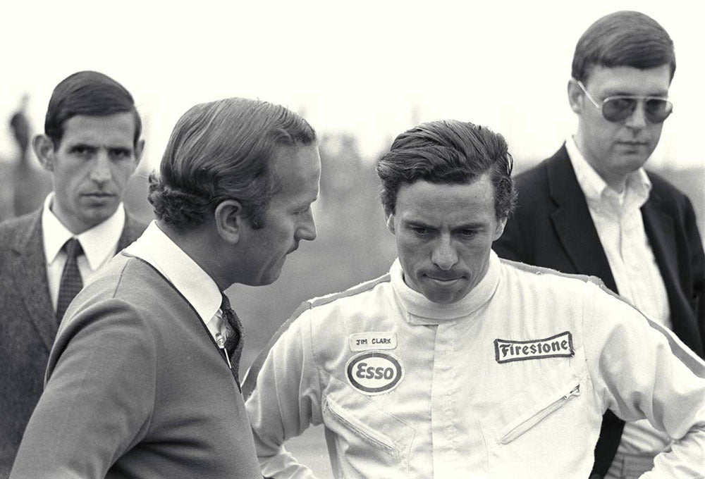 1967 Dutch Grand Prix Assen Netherlands Jim Clark and Colin Chapman Lotus 49 Ford CD 0554 3252 2911 20 0144-0995