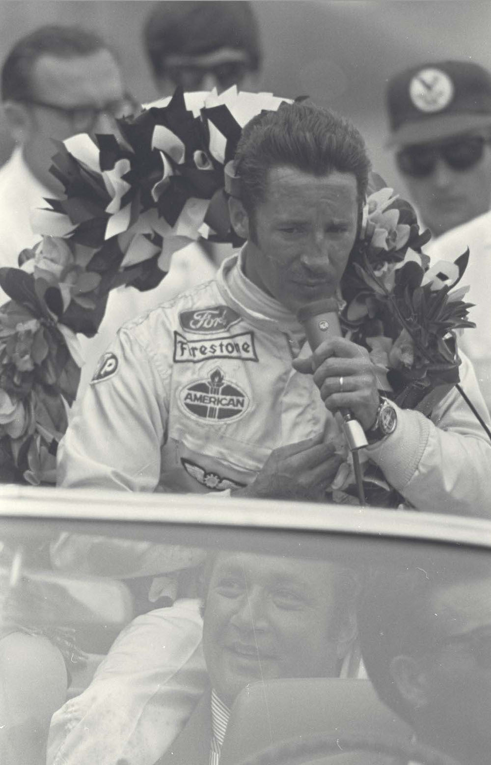 1969 Indy 500 Indiana Mario Andretti addressing fans after winning the Indy 500 CD 0554 3252 4322 3 0144-1095