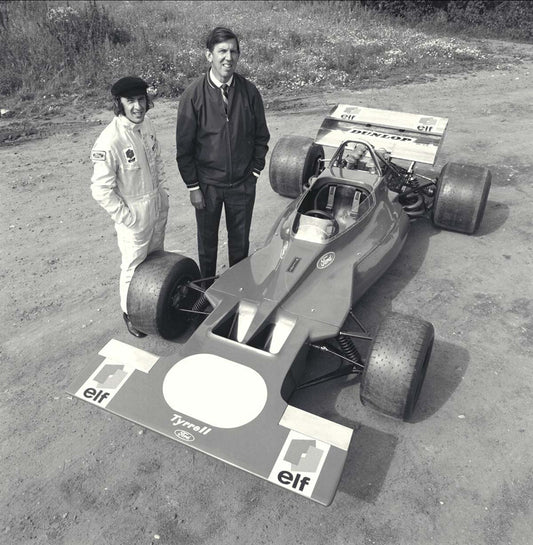 1970 Jackie Stewart and Ken Tyrrell with Tyrrell Formula One car CD 0776 3301 3814 63 0144-1140