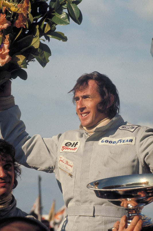 1973 Belgium Grand Prix Zolder Belgium Jackie Stewart on the victory rostrum CD 0776 3301 4373 22 0144-1205