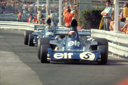 1973 Monaco Grand Prix Jackie Stewart leads teammate Francois Cervert on his way to the win CD 0776 3301 4373 19 0144-1241