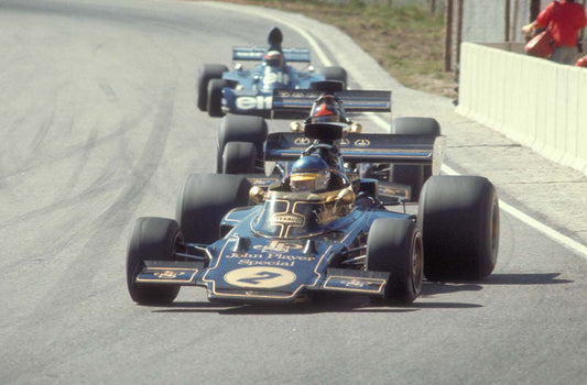 1973 Swedish Grand Prix Anderstorp Sweden Ronnie Peterson leads the pack in Lotus Ford CD 0776 3301 3813 119 0144-1245