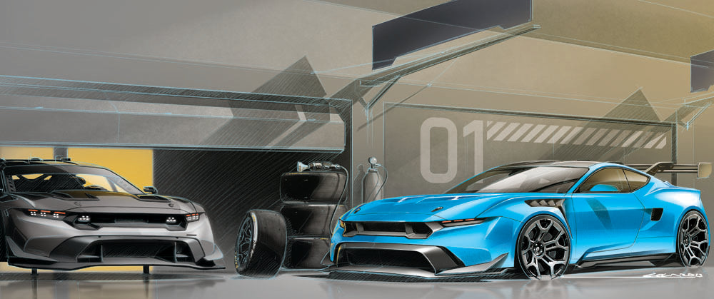 Mustang GT3 and GTD Sketch 0144-1786