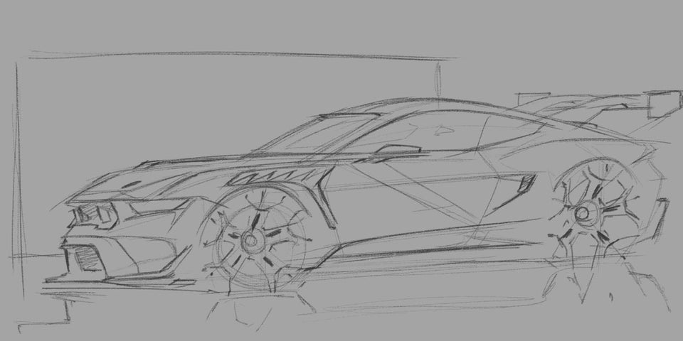 Ford Mustang GTD Design Sketch 0144-1832