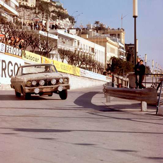 1963 Monte Carlo Rally Winning Ford Falcon Races through the streets of Monaco 1147-FOR 0144-4587