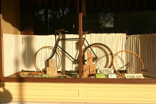 Greenfield Village Wright Cycle Shop Window May 2006 0400-1314