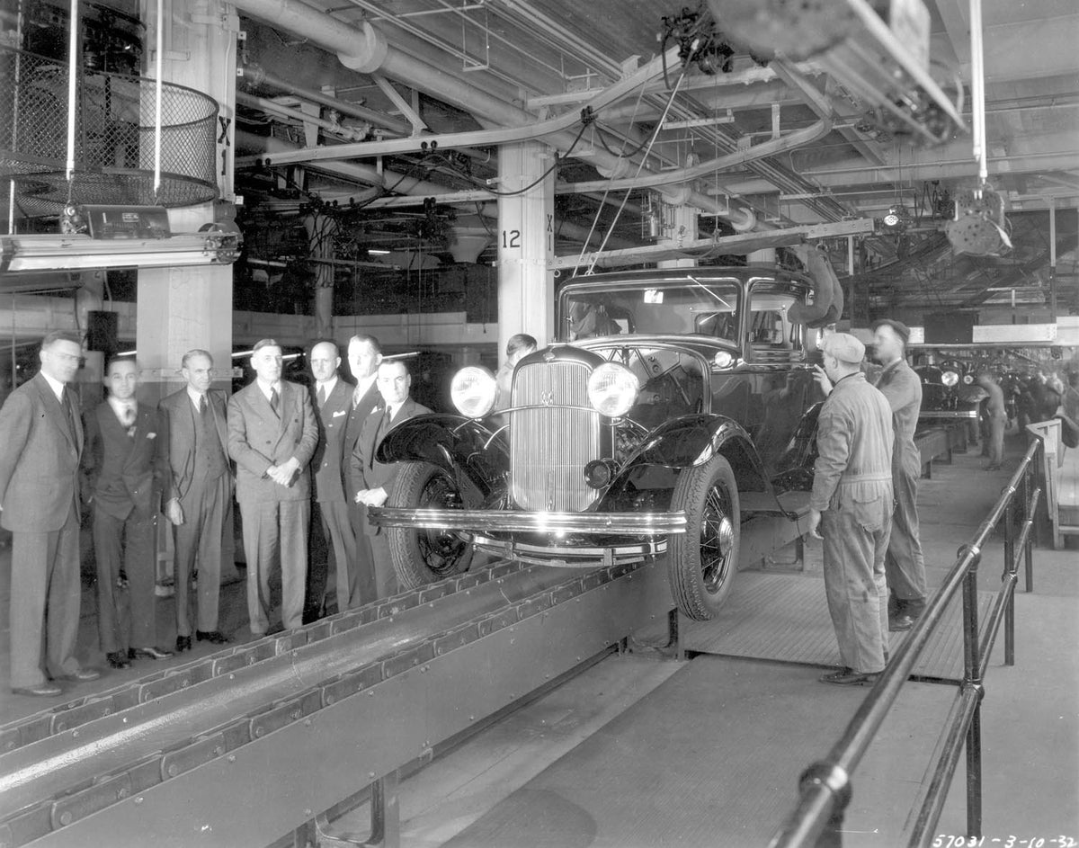 Ford Motor Company archival image documenting First Ford V8 03 10 1932.