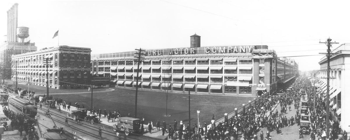 Ford Motor Company archival image documenting Highland Park ca1913.