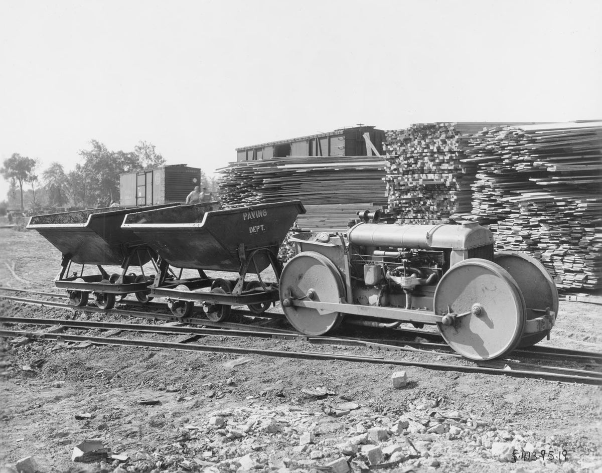 Ford Motor Company archival image documenting Fordson Tractor Railroad 09 05 1919.