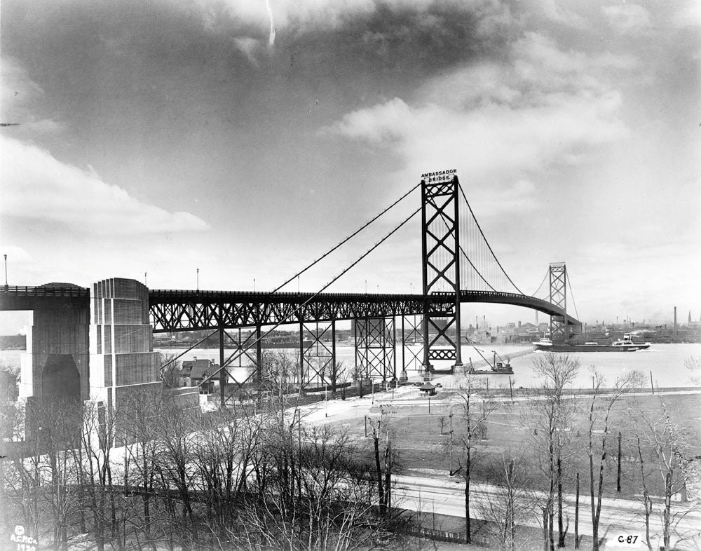 Ambassador Bridge Detroit MI 1935 0400-3176