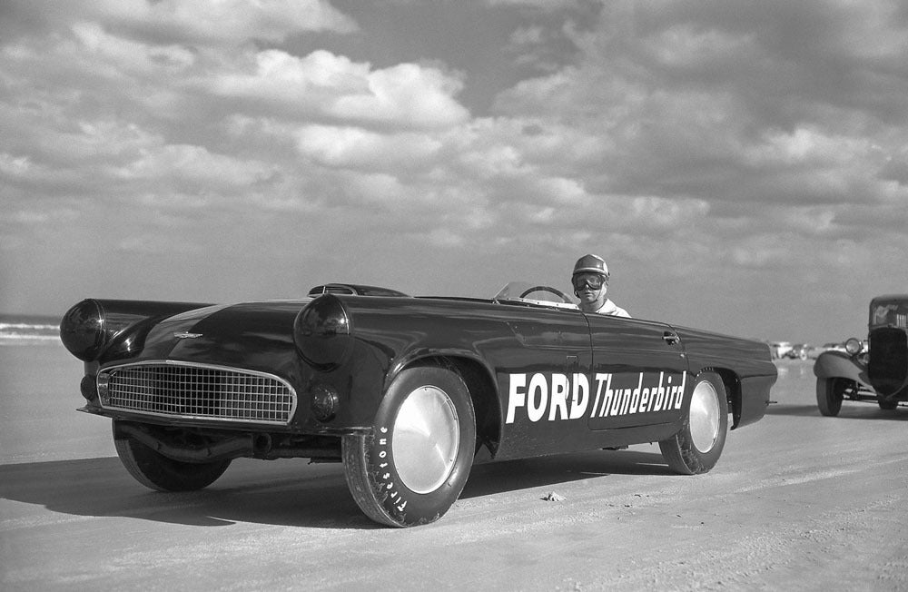 1956 Thunderbird at 1956 Daytona speed weeks 0400-8425