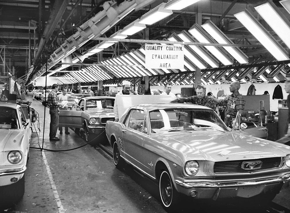 1966 Ford Rouge Assembly Mustangs on final line 0400-8659-1