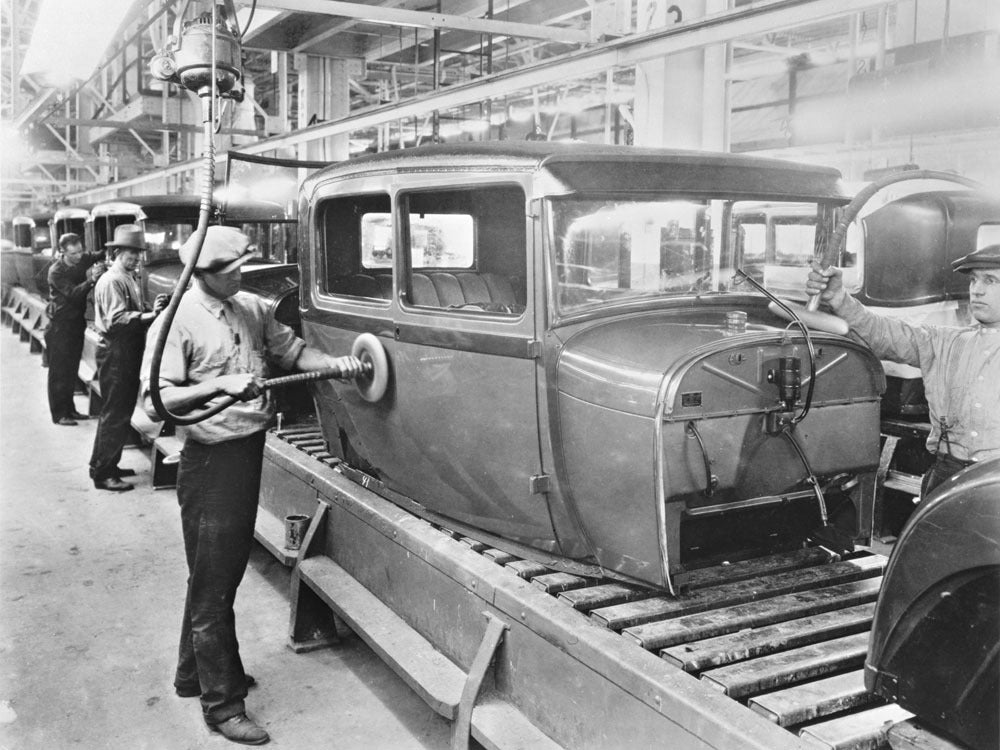 1928 Rouge Plant buffing Model A 2 door body on bo 0400-8789