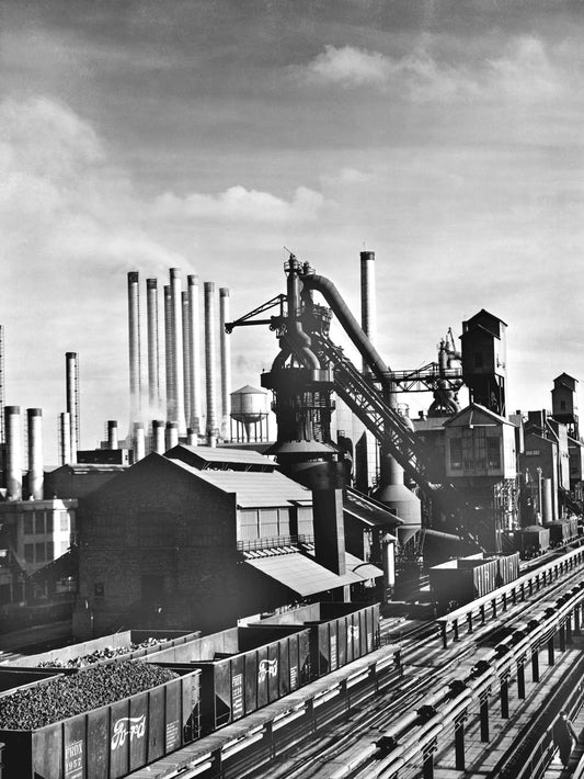 1935 Rouge Blast Furnace and Power House stacks 0400-8865