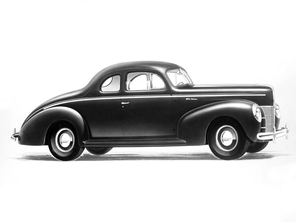 1940 Ford DeLuxe Coupe illustration for brochure 0400-8898