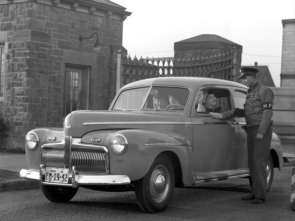 1942 Ford Tudor Sedan at Fort Wayne Detroit Michig  0400-8948