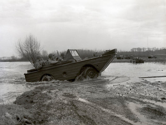 1943 Amphibian Jeep completing testing in Rouge Ri  0400-8968