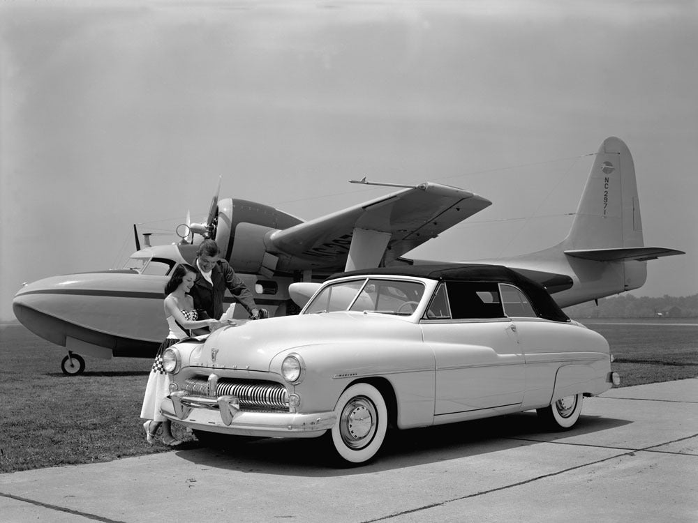 1949 Mercury Convertible with a Grumman HU 16 Alba 0400-9085