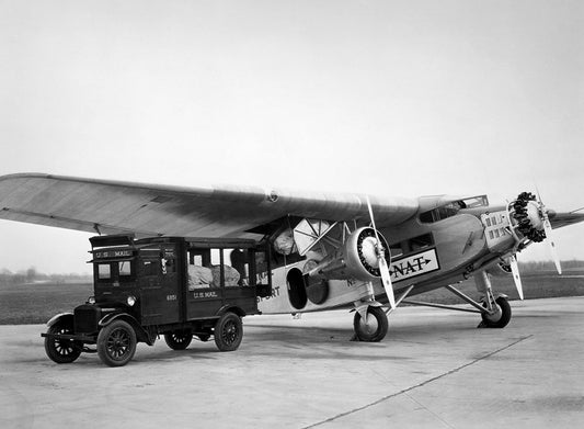 Ford Tri Motor airplane picking up US Mail 0400-9176