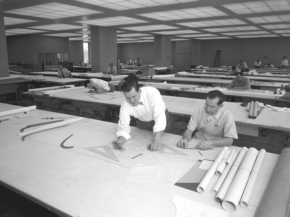 1954 Ford Design Center drafting room 0400-9229