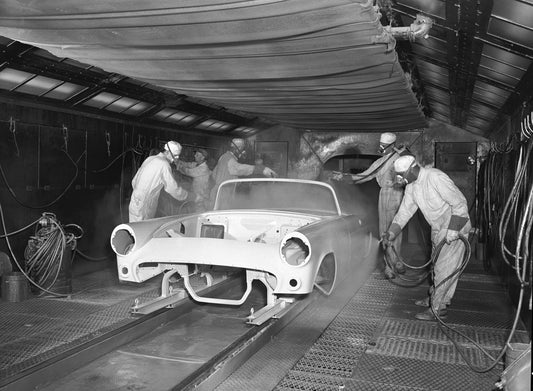 1955 Ford Dearborn Assembly spraying paint 0400-9261