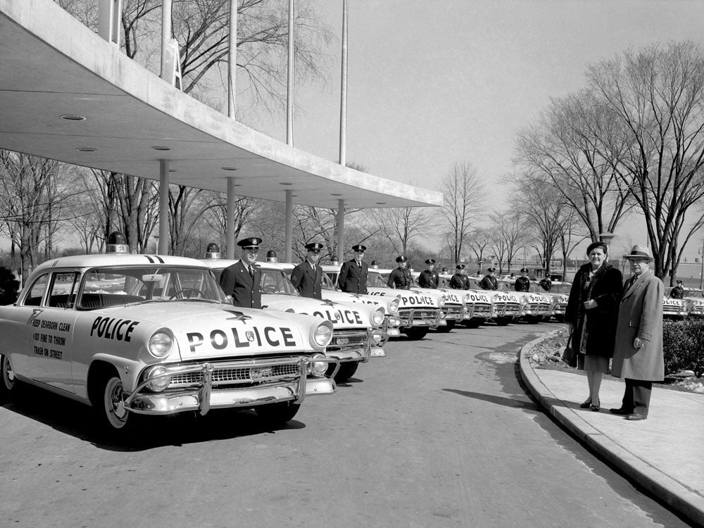 1955 Ford police cars being received by Dearborn M 0400-9267