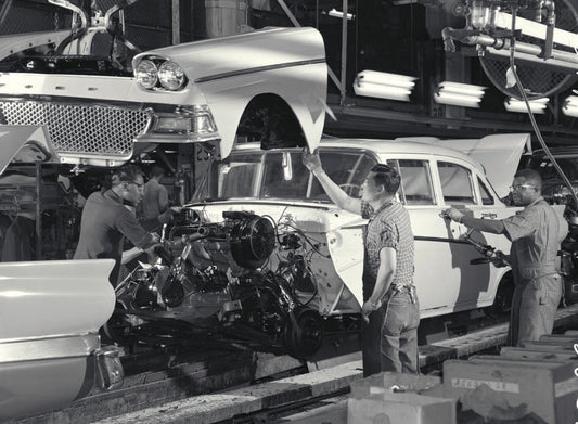 1958 Ford Dearborn Assembly Plant front clip insta  0401-0381