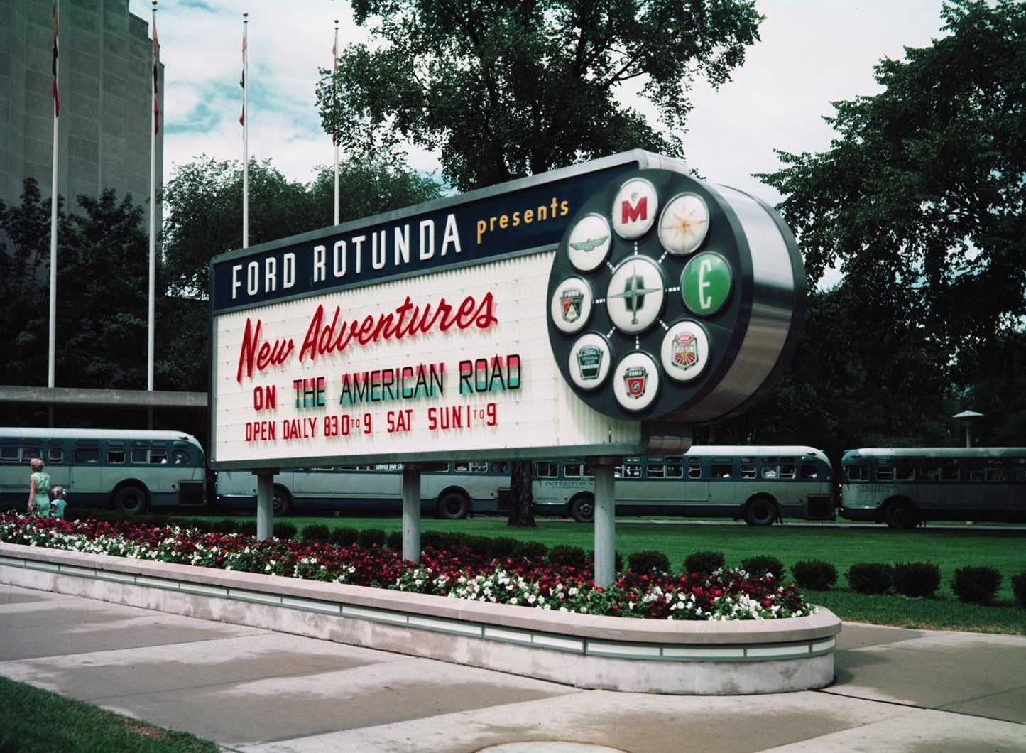 1959 Ford Rotunda sign for New Adventures on the A  0401-0388