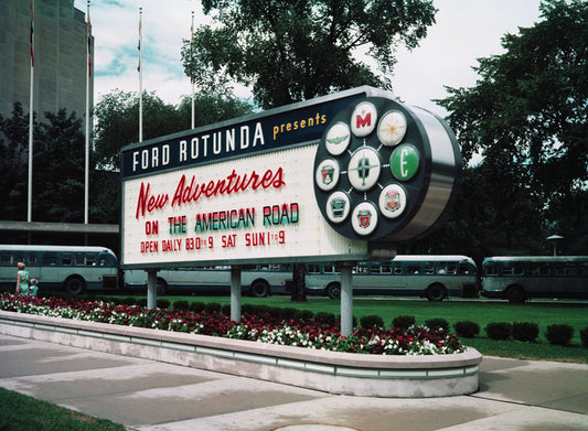 1959 Ford Rotunda sign for New Adventures on the A  0401-0388