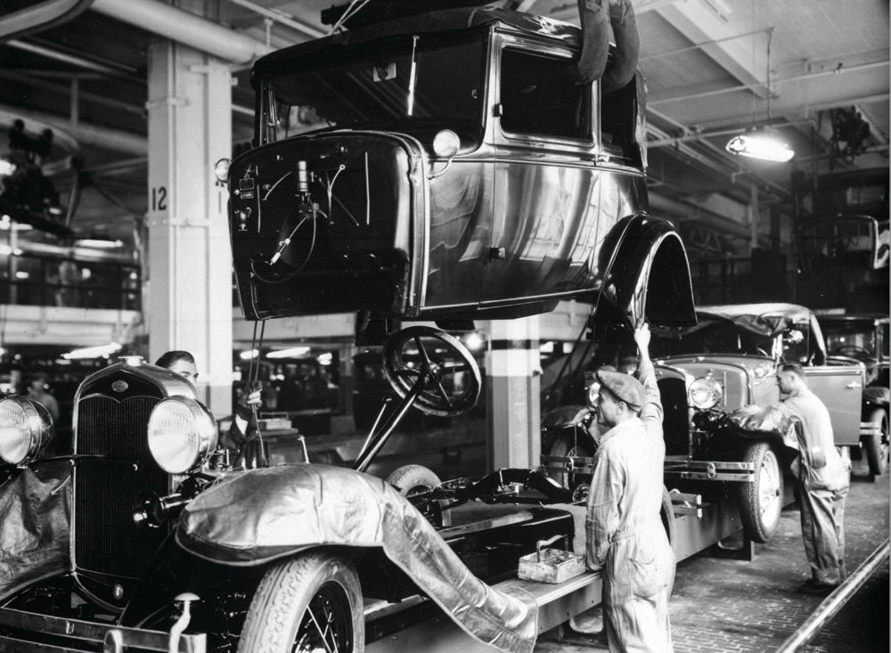 1931 Ford Model A Victoria Coupe mating to chassis  0401-0740