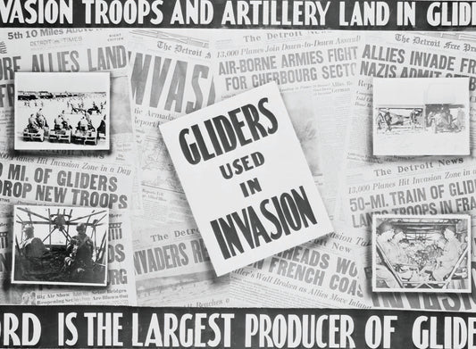 1944 Ford poster with newspaper headlines about gl  0401-0997