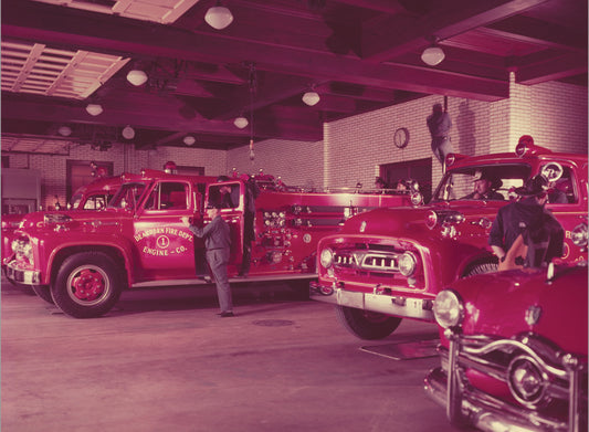 1954 Ford fire trucks in Dearborn Michigan 0401-1245