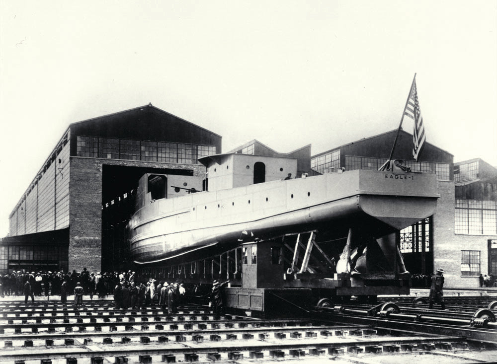 1918 Submarine Chaser number one before launch  0401-1350
