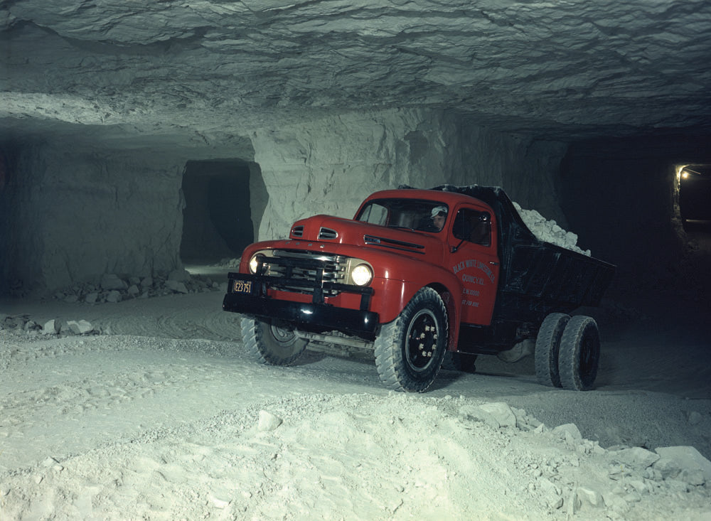 1949 Ford F 8 truck hauling limestone underground 0401-1401