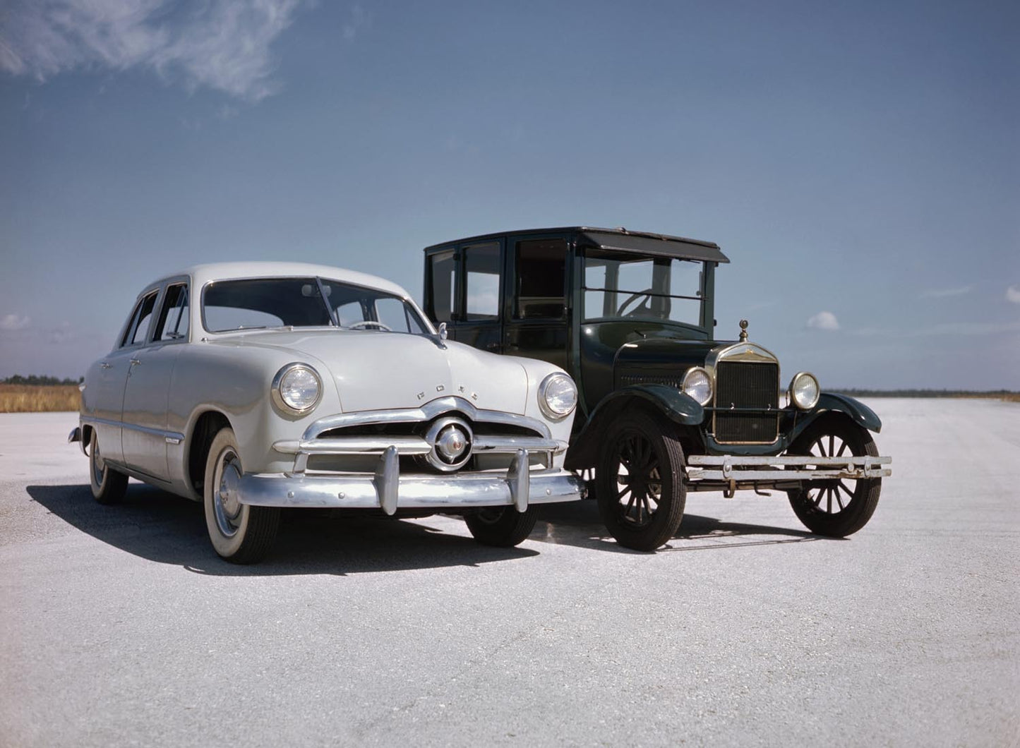 1949 Ford with 1927 Model T  0401-1407
